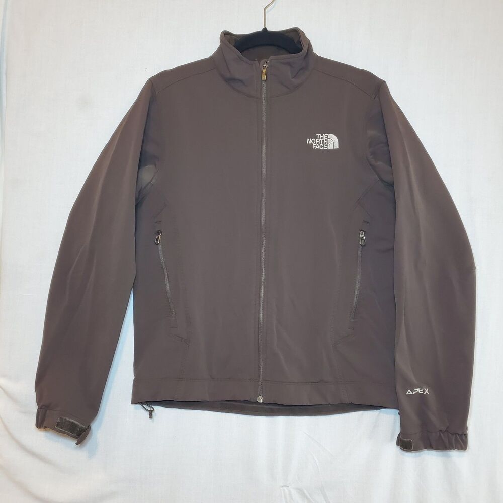The North Face Mens Sz M Apex Bionic Softshell Jacket Chocolate Brown Full Zip